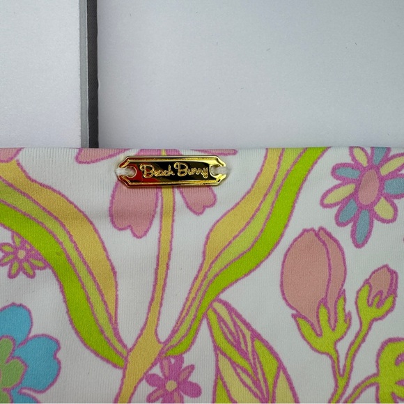 NWT Beach Bunny Keoni Full Bottom Bikini XS Floral Beaded Side Tie - Picture 6 of 7